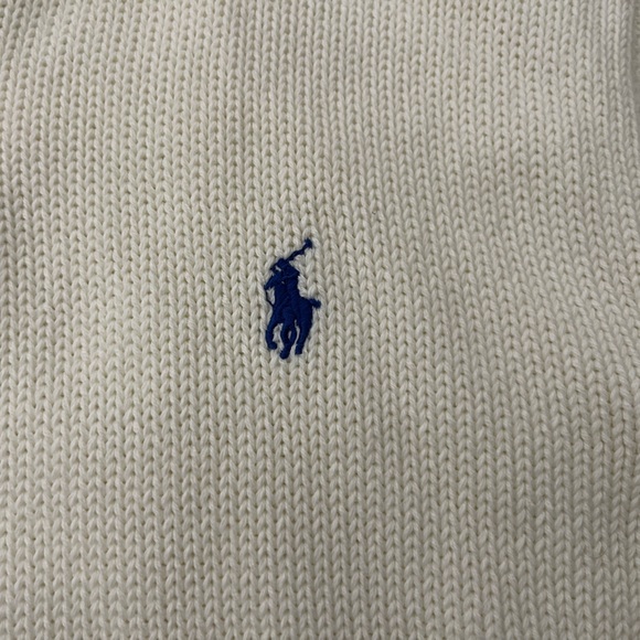 NWT Boy’s Youth Polo Ralph Lauren Quarter Zip Sweater Cream Size M 10-12 - Picture 2 of 5